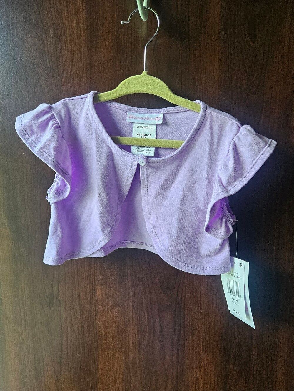 NWT Bonnie Jean Lavender Purple Cardigan Size 4T